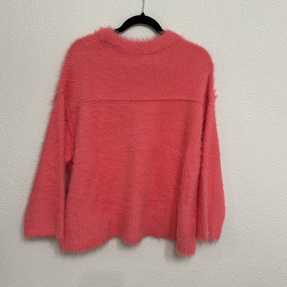 Free people Harrison bunny crew fuzzy soft sweater xs pink - Picture 7 of 7